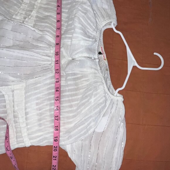 Rebecca Taylor White Sheer Long Sleeve Peasant Blouse Womens Size S - Picture 5 of 9